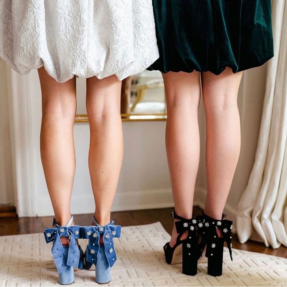 Antonio Melani x x Nicola Bathie Lila Bow Detail Platform Dress Sandals